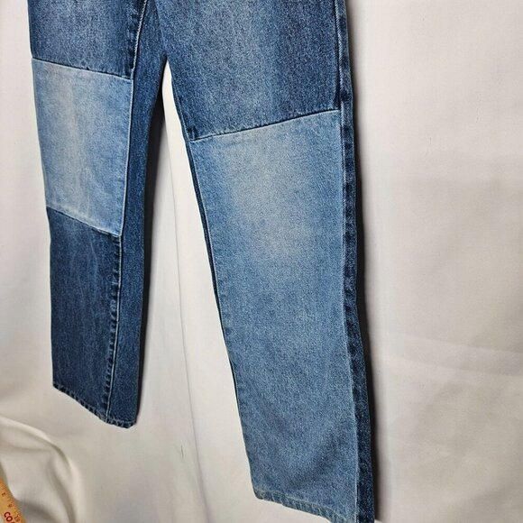 Kancan Women's High-Rise Patchwork Jeans Straight Leg Blue Size 1/24 - Picture 6 of 12